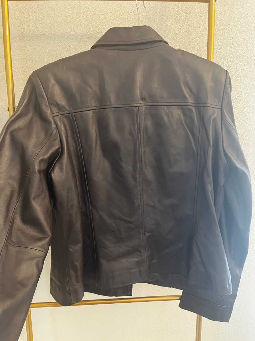 NWT Alfani Dark Brown Leather Jacket Womens XL - Picture 4 of 6